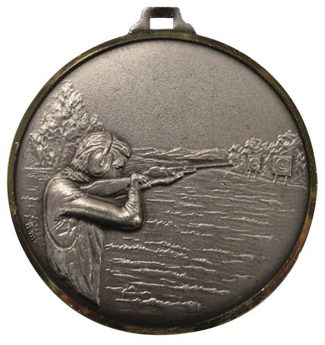 Médaille Laiton Frappée Carabine 52 Mm - Couleur Selon Stock