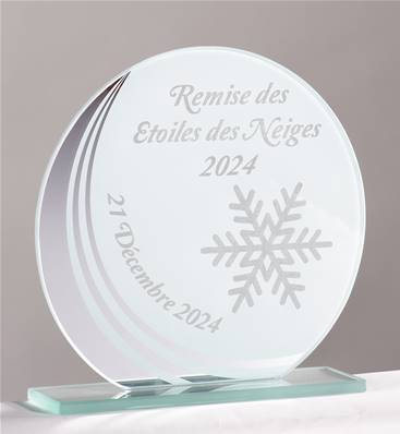 Trophée Verre Blanc Et Miroir - Haut. 155MM